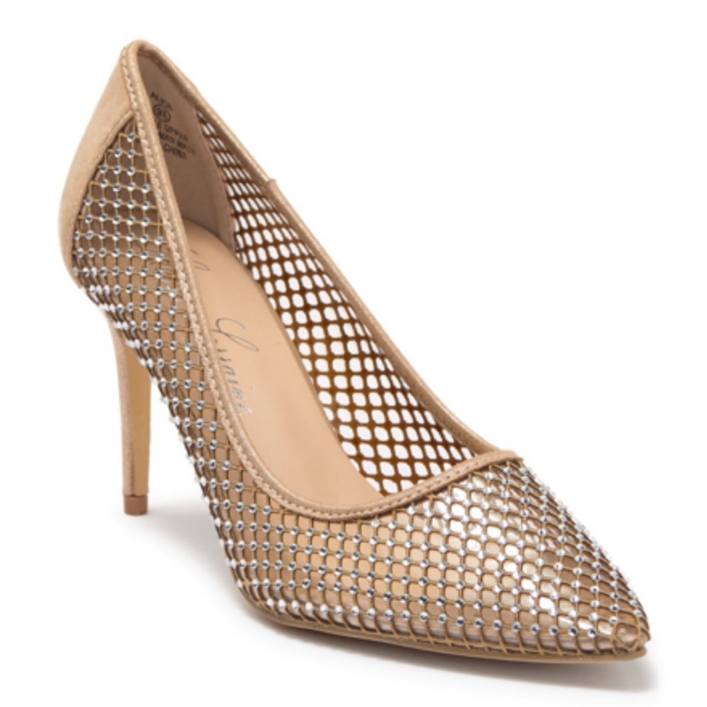 Lauren Lorraine “Alice” Gold Mesh Rhinestone Pumps – Size 8.5 – New in Box